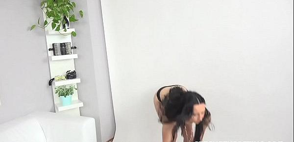  Amazing brunette fucked in photo shoot